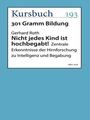 cover image of Nicht jedes Kind ist hochbegabt!